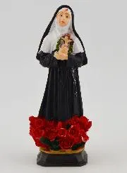 Statue Sainte Rita En Résine - 20 Cm - Détails Fins, Finition Brillante - Idéale Décoration Ou Espace De Prière