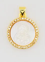 Mother-of-Pearl Sacred Heart of Jesus Pendant - 22mm