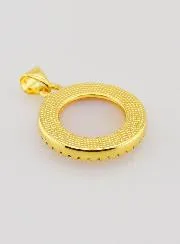 Golden Sacred Heart of Jesus Medal in Mother-of-Pearl - 22mm