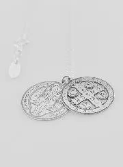 Silver Religious Necklace Saint Benedict 20 mm