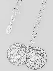 Silver Religious Necklace Saint Benedict 20 mm