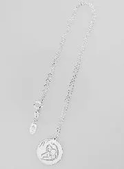 Religious Necklace Virgin and Child in Silver 20mm