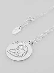 Religious Necklace Virgin and Child in Silver 20mm