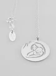 Religious Necklace Virgin and Child in Silver 20mm