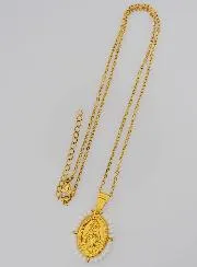 Religious Necklace and Miraculous Medal - White Beads