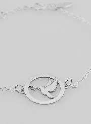 Sterling Silver Bracelet - Dove and Branch