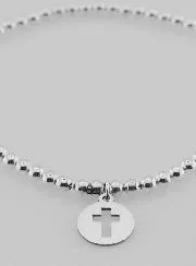 Ball Bracelet Openwork Cross - 925 Silver