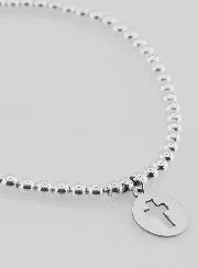 Ball Bracelet Openwork Cross - 925 Silver