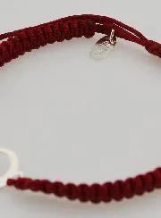 Burgundy Red Braided Rope Bracelet - Silver Infinity Symbol