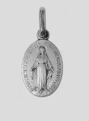Miraculous Medal in Solid Silver 19 mm