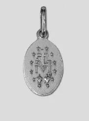 Miraculous Medal in Solid Silver 19 mm