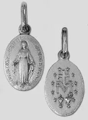 Miraculous Medal in Solid Silver 19 mm