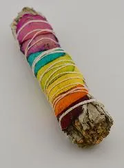 White Sage and Multicoloured Rose Petals - Smudge Stick 40-60g