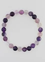 Purple Fluorite Gemstone Bracelet - 8 mm