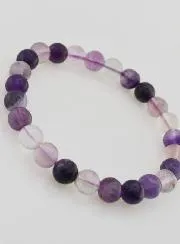 Purple Fluorite Gemstone Bracelet - 8 mm
