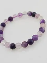 Purple Fluorite Gemstone Bracelet - 8 mm