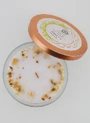 Scented Candle Aromatherapy 256g - Green Tea and Citrine