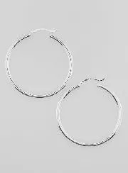 Creole Earrings in 925 Sterling Silver - 40mm