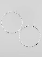 Creole Earrings in 925 Sterling Silver - 50mm