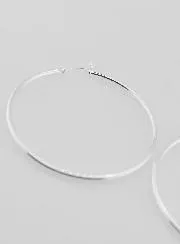 Creole Earrings in 925 Sterling Silver - 50mm