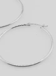 Creole Earrings in Rhodium-plated 925 Silver - 40mm