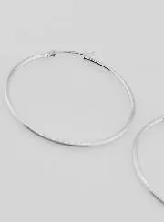 Creole Earrings in Rhodium-plated 925 Silver - 40mm