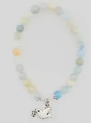 Confirmation Bracelet with Aquamarine Gemstones and Holy Spirit
