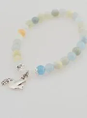 Confirmation Bracelet with Aquamarine Gemstones and Holy Spirit