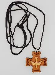 Wooden Confirmation Cross Pendant - Holy Spirit