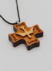 Wooden Confirmation Cross Pendant - Holy Spirit
