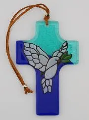 Glass Cross Confirmation Souvenir - Holy Spirit