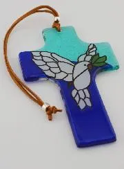 Glass Cross Confirmation Souvenir - Holy Spirit