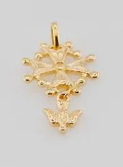 Confirmation Cross Pendant Holy Spirit - Gold Plated