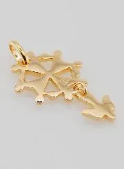 Confirmation Cross Pendant Holy Spirit - Gold Plated