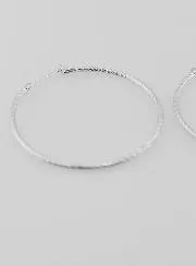 Twisted Creole Earrings Rhodium-Plated 925 Sterling Silver - 40mm