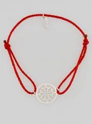 Silver and Cord Bracelet - Occitan Cross