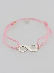 Silver and Pink Rope Bracelet - Infinity
