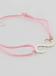 Silver and Pink Rope Bracelet - Infinity