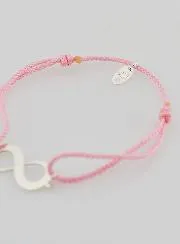 Silver and Pink Rope Bracelet - Infinity