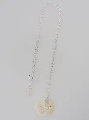 Religious Necklace Dove - Silver and Mother-of-Pearl