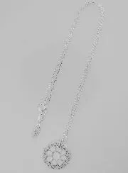 Religious Necklace Stained Glass Style - Silver and Mother-of-Pearl