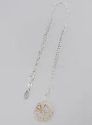 Religious Necklace Stained Glass Style - Silver and Mother-of-Pearl