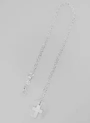 Religious Necklace Cross - Silver and Mother-of-Pearl