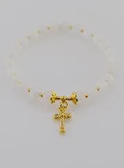 Moonstone Bracelet and Cross - 6mm