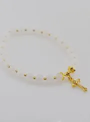 Moonstone Bracelet and Cross - 6mm