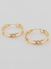 Figaro Creole Earrings Gold Plated - 30mm