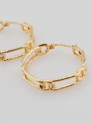 Figaro Creole Earrings Gold Plated - 30mm