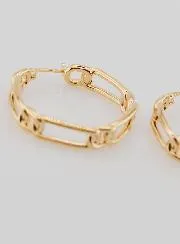 Figaro Creole Earrings Gold Plated - 30mm