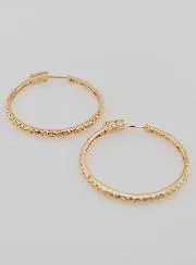 Openwork Creole Earrings 40mm - Gold Plated