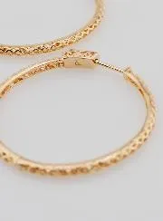 Openwork Creole Earrings 40mm - Gold Plated